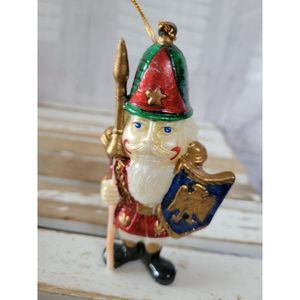 Guard soldier ornament plastic AS IS Xmas holiday home tree decor vintage